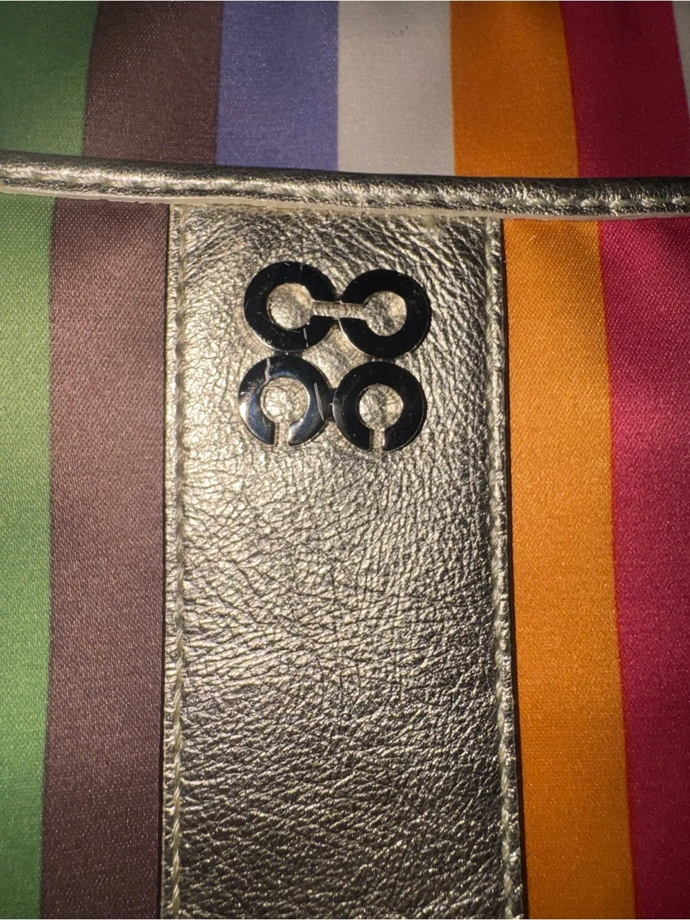 Coach Multicolor  tablet case with Gold Center Panel